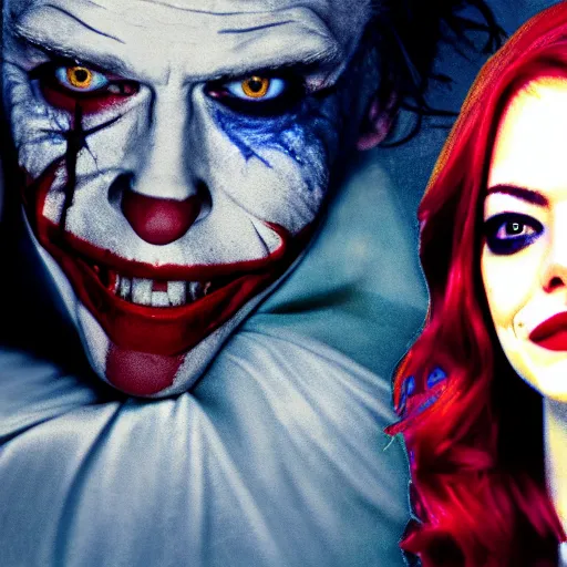 Prompt: Emma Stone as The Joker awe inspiring 8k hdr