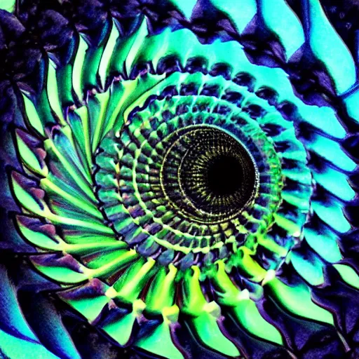 Prompt: beautiful watercolor painting of a spiraling 3 d mandelbulb, stunning, 4 k