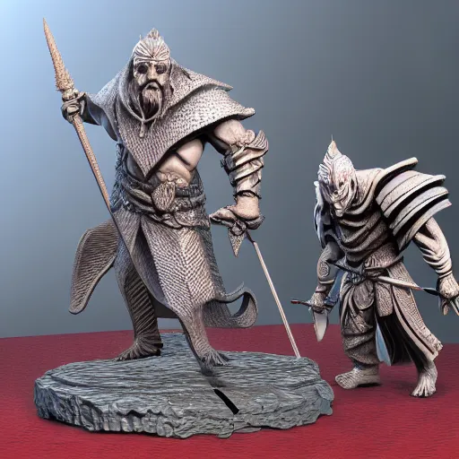 Image similar to d & d miniature 3 d render, high quality, high detail