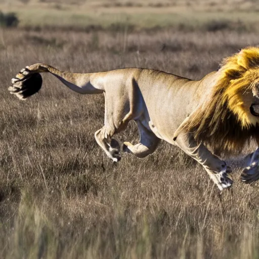 running lion photos