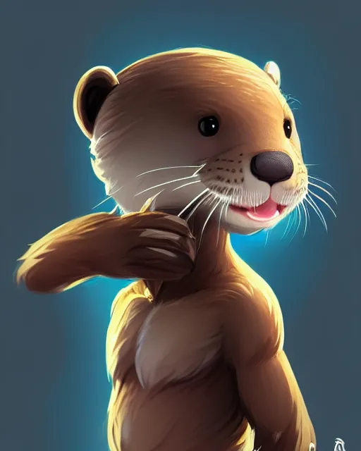 Image similar to character concept art of a cute male anthropomorphic otter furry | | cute - fine - face, pretty face, key visual, realistic shaded perfect face, fine details by stanley artgerm lau, wlop, rossdraws, james jean, andrei riabovitchev, marc simonetti, and sakimichan, trending on artstation