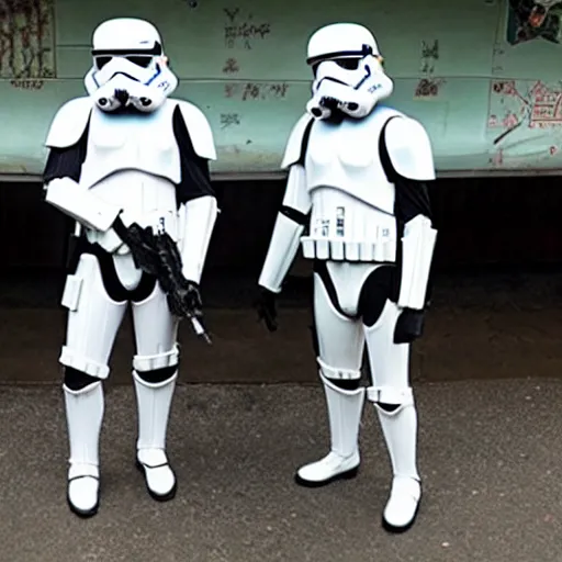 Prompt: stormtroopers on vacation in thailand, realistic nightlife photo