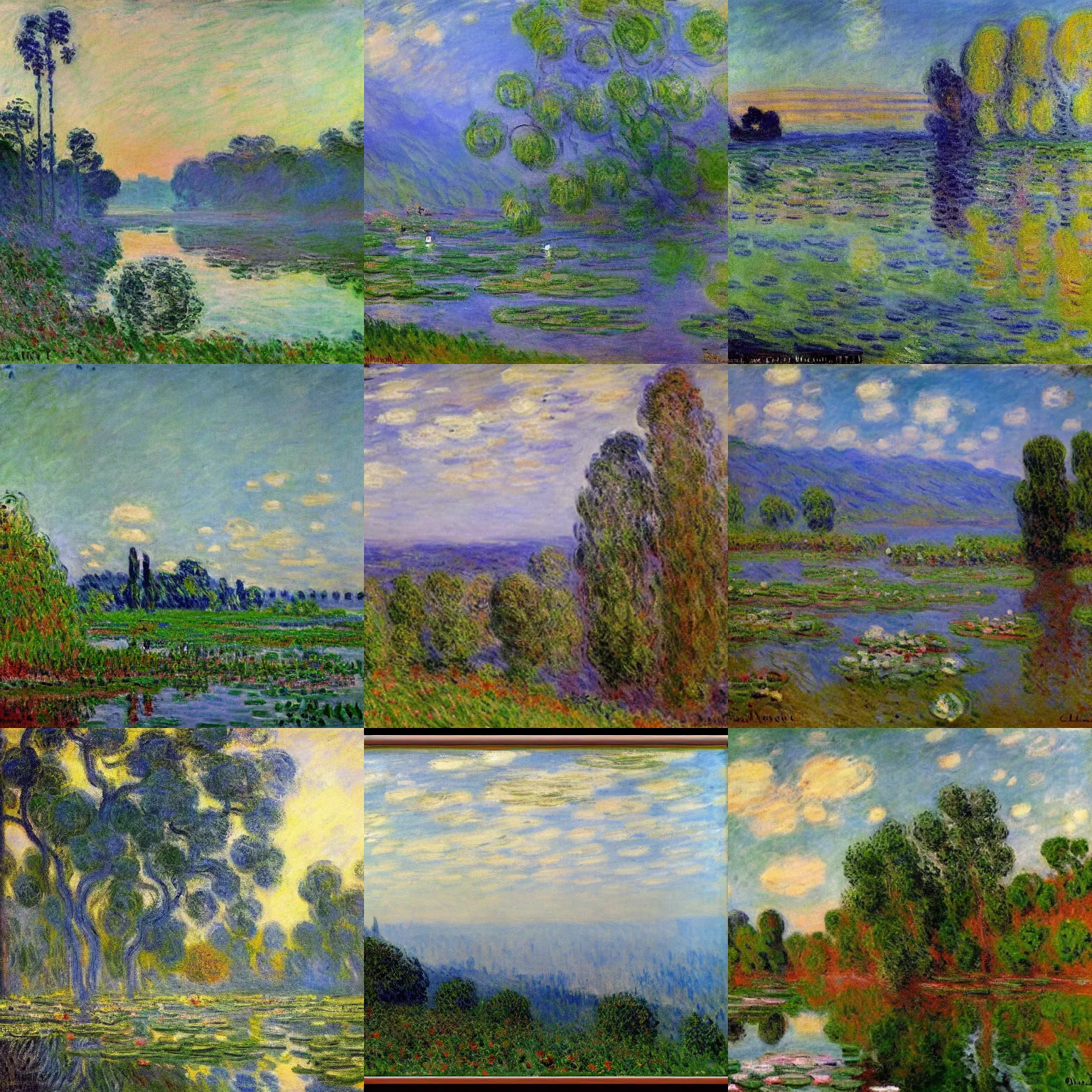 Prompt: a beautiful landscape, by claude monet