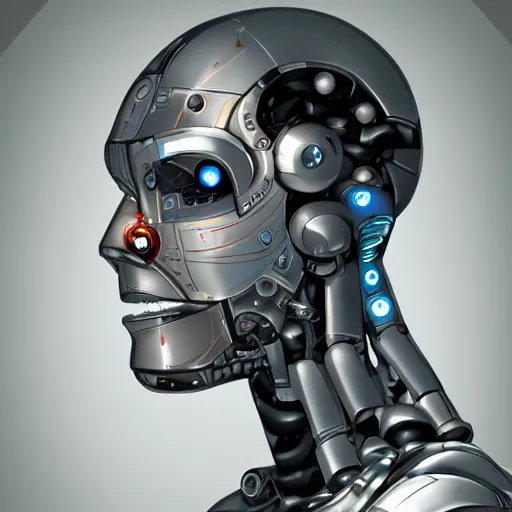 Image similar to cyborg robot profile portrait, detailed, character,