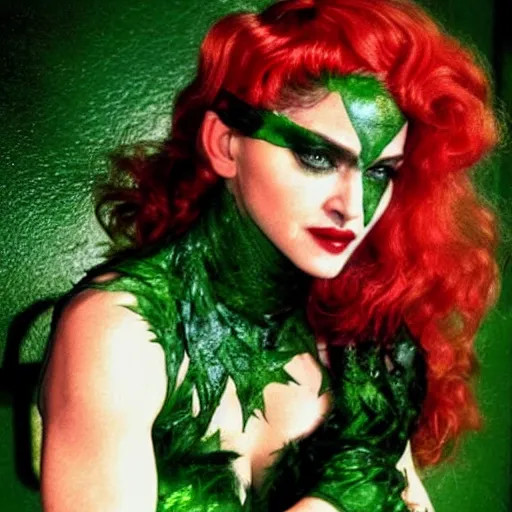 Image similar to madonna as poison ivy, dc, movie, photography, portrait, beautiful,