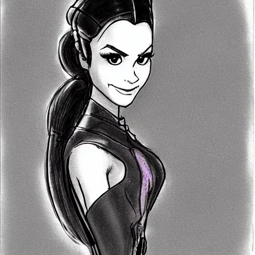 Image similar to milt kahl sketch of victoria justice as princess padme from star wars episode 3