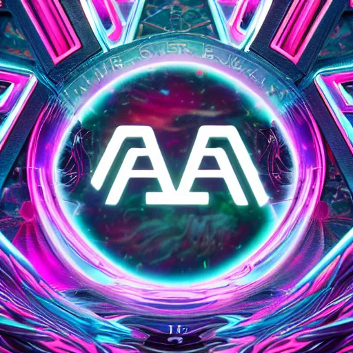 Image similar to a and w vaporwave logo, colorful, digital art, cosmic, 3 d high definition, trending on art station, photorealistic, high resolution, 8 k, octane, hyper detailed, insane details, intricate, elite, ornate, elegant trend, highly detailed and intricate, sharp focus, photography, unreal engine