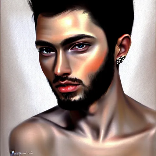 Prompt: portrait painting of a male, ultra details, highly detailed, art by aenaluck