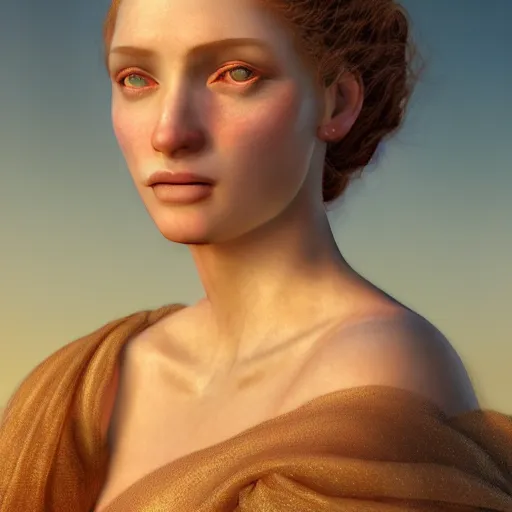 Image similar to photographic portrait of a stunningly beautiful renaissance roman female in soft dreamy light at sunset, contemporary fashion shoot, by edward robert hughes, annie leibovitz and steve mccurry, david lazar, jimmy nelsson, breathtaking, 8 k resolution, extremely detailed, beautiful, establishing shot, artistic, hyperrealistic, beautiful face, octane render