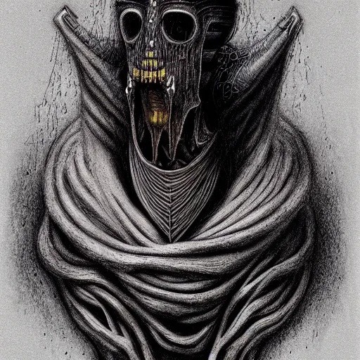 Image similar to the Baron from dune in the style of beksinski and giger