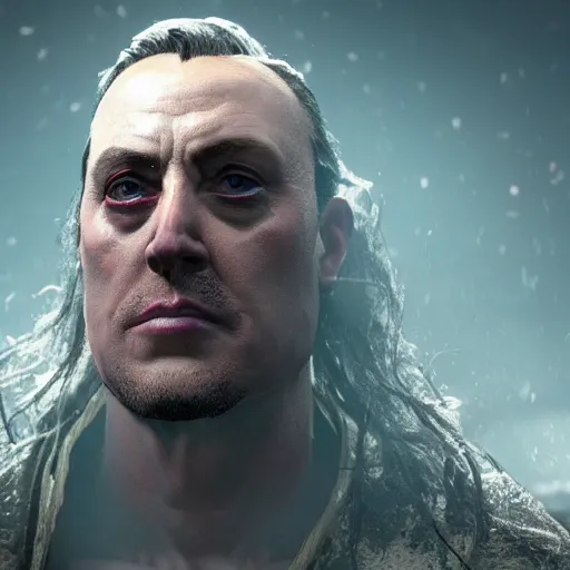 Image similar to artstation trending elden ring mod, now with peter serafinowicz in multiple roles 8k unreal astonishing render