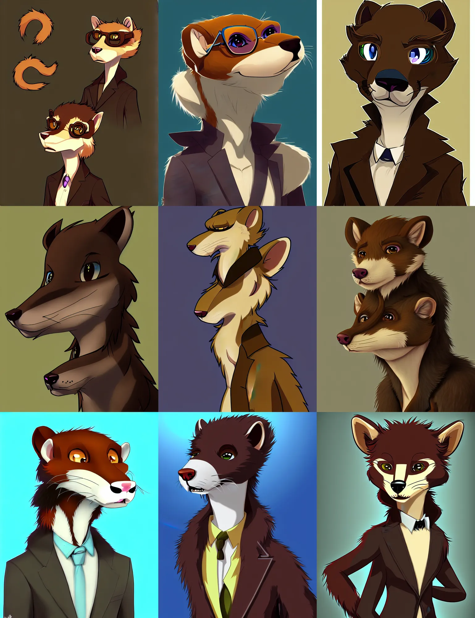 Image similar to furry - weasel - detective - fursona uhd ue 5 visual novel pc game expression art portrait