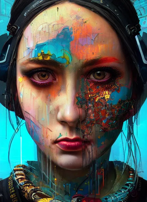 Image similar to beautiful portrait of Lofi cyberpunk jaydayoungan, by Tristan Eaton, Stanley Artgermm, Tom Bagshaw, Greg Rutkowski, Carne Griffiths. trending on DeviantArt, face enhance, hyper detailed, trending on Artstation, 8k, masterpiece, graffiti paint, fine detail, full of color, intricate detail, golden ratio illustration