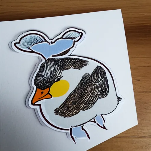 Image similar to cute goose sticker concept design