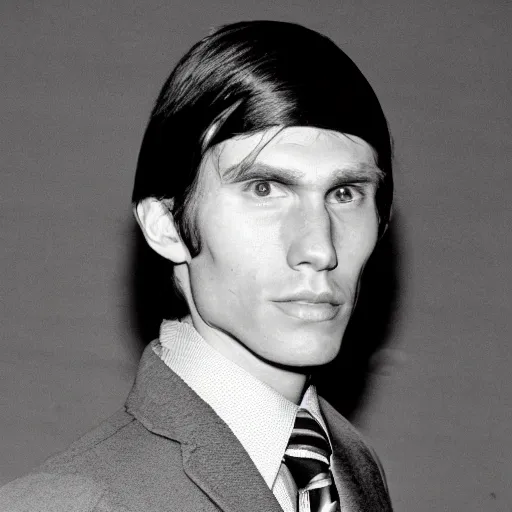 Image similar to A photograph portrait of Jerma985 with short-medium length hair a combover wearing early 1970s menswear in the early 1970s, taken in the early 1970s, grainy, taken on a 1970s Kodak Camera, realistic, hyperrealistic, very realistic, highly detailed, very detailed, extremely detailed, detailed, digital art, trending on artstation, colorized photo