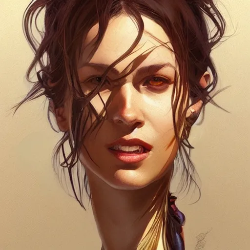 Image similar to portrait of rooster, attractive, casual, modern, highly detailed, digital painting, artstation, concept art, smooth, sharp focus, illustration, art by artgerm, greg rutkowski and alphonse mucha