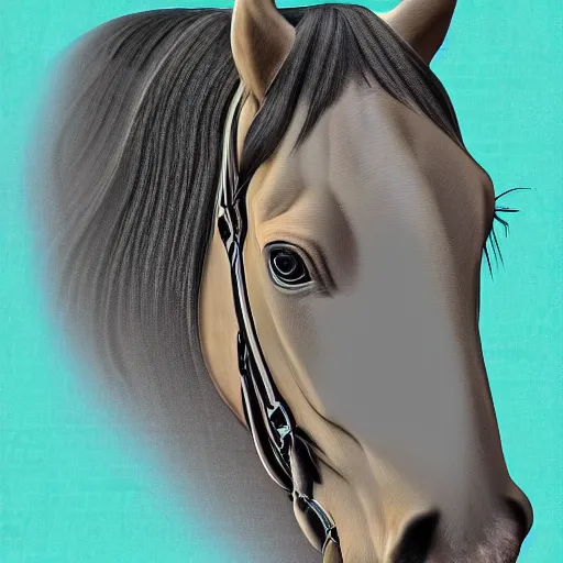 Image similar to horse in dpace digital art