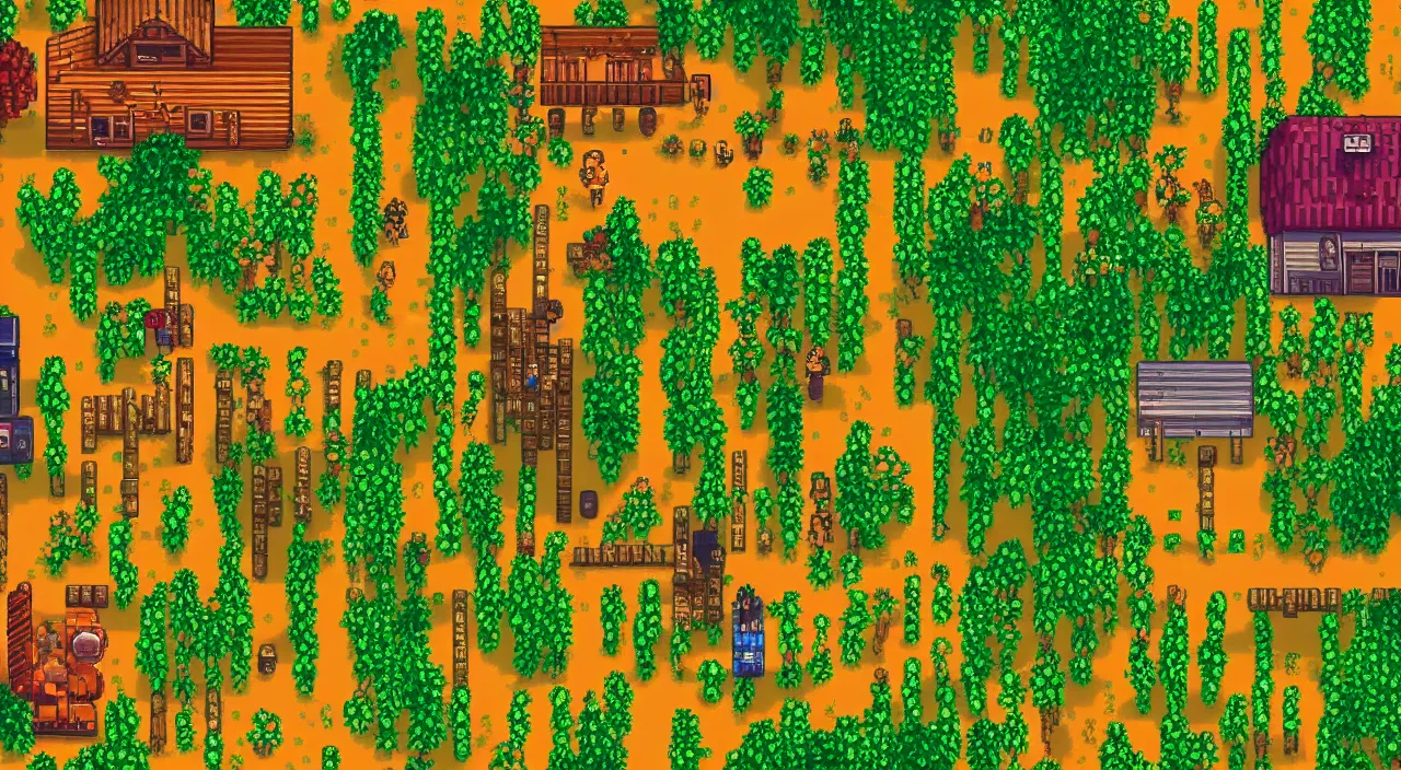 Image similar to Stardew Valley nuclear wasteland, concept art, cinematic