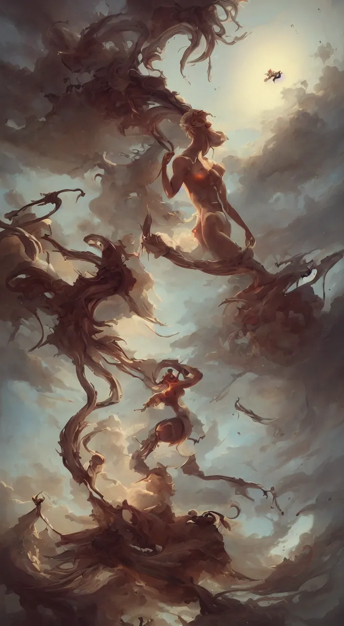 Image similar to an amazing piece of art by Peter Mohrbacher