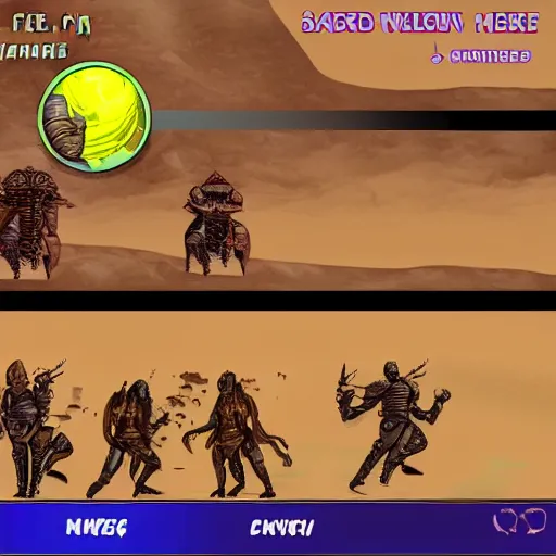 Image similar to dune battle for arrakis multiplayer in the style of ben fiquet