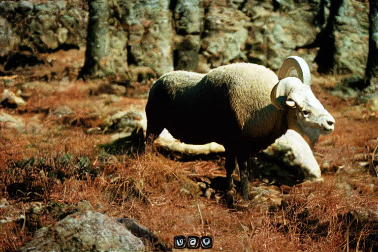 Image similar to a photo of a fleshy barrel ram in its natural habitat, kodak ektachrome e 1 0 0 photography