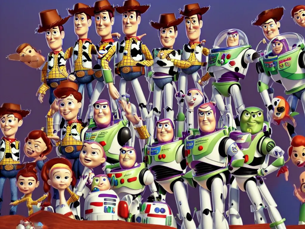 Prompt: toy story characters in star wars