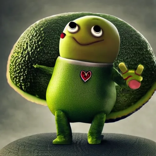 Prompt: an avocado with arms and legs wearing a starfleet uniform, patrick - stewart - avocado hybrid, 4 k photograph