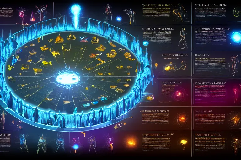 Prompt: detailed infographic poster, center aligned, depicting humanity's stats, abilities and popularity with various extraterrestrial cultures, in the style of wlop, illustration, epic, fantasy, hyper detailed, smooth, unreal engine, sharp focus, ray tracing