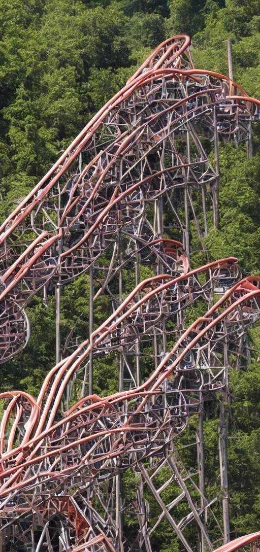 Image similar to a very unsafe rollercoaster