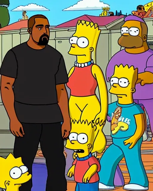 Image similar to a still of kanye west in the simpsons