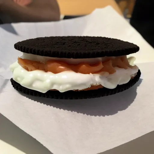 Image similar to New taco Bell TacOreo - a taco with an oreo shell