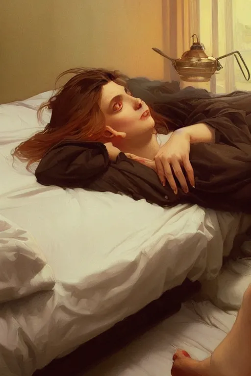 Image similar to groundhog cooking heroin lies on the bed, realistic portrait, highly detailed, digital painting, artstation, concept art, smooth, sharp focus, illustration, cinematic lighting, art by artgerm and greg rutkowski and alphonse mucha