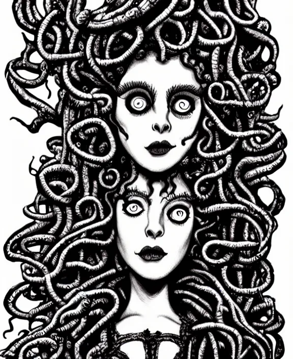 Image similar to medusa by tim burton