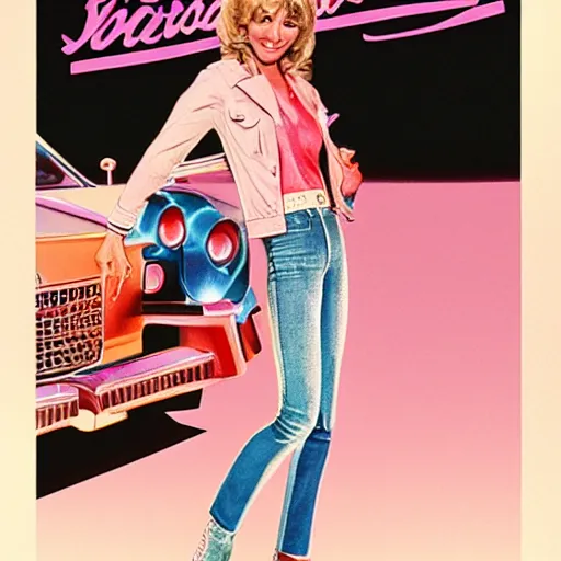 Image similar to movie still of olivia newton john in grease ( 1 9 7 8 ), highly detailed, moebius, artstation