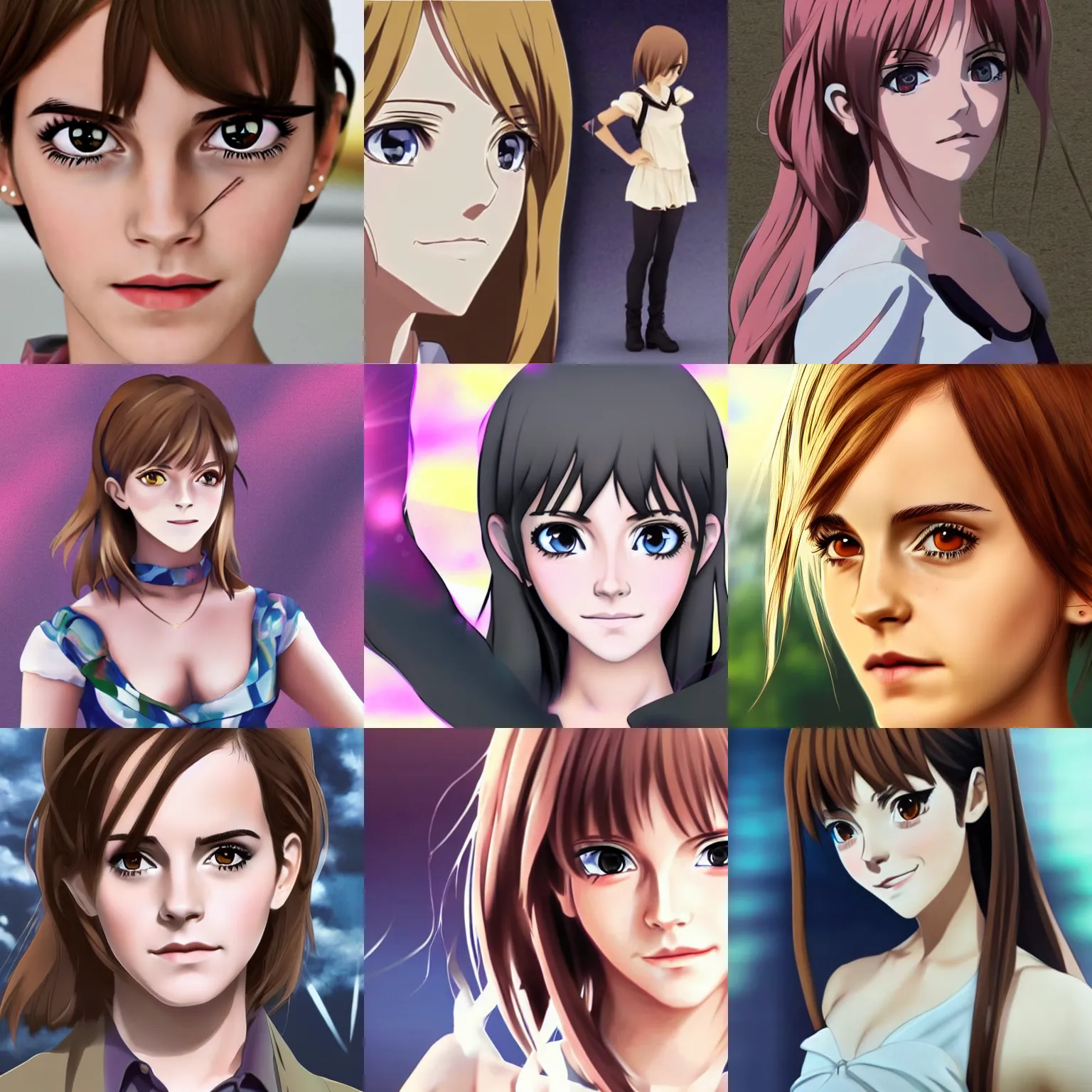 Prompt: Emma Watson as a 3d anime girl