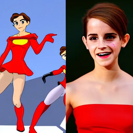 Image similar to emma watson as elastigirl