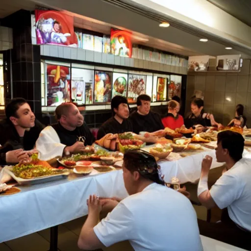 Prompt: The Last Supper at McDonald's religious