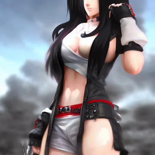 Image similar to alternate outfit of tifa lockhart by WLOP, rossdraws, Logan Cure, Mingchen Shen, BangkuART, sakimichan, yan gisuka, JeonSeok Lee, zeronis, Chengwei Pan on artstation