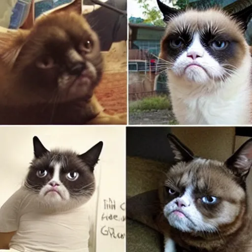 Prompt: grumpy cat versus Doge