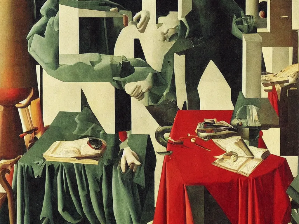 Image similar to obituary for an alchemist. painting by uccello paolo, rene magritte