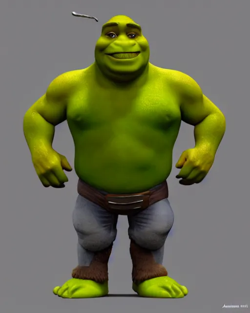 Image similar to full body 3d render of shrek as a funko pop, studio lighting, white background, blender, trending on artstation, 8k, highly detailed