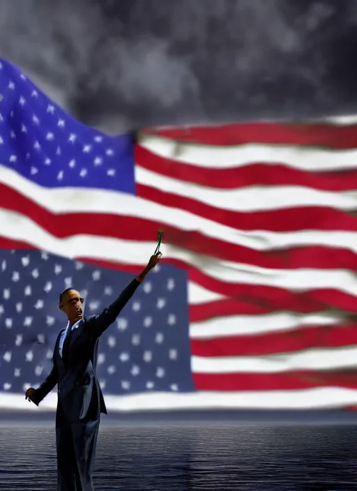 Image similar to Barack Obama capturing the flag in Facing Worlds, Unreal Tournament, 4k