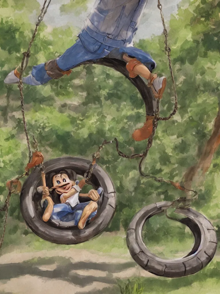 Image similar to tire swing disney concept artists, blunt borders, rule of thirds