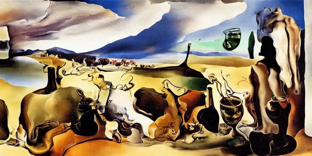 Prompt: wine making process painted by salvador dali