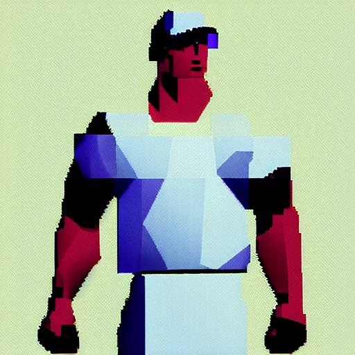 Image similar to Low poly John Cena PS1 style graphics