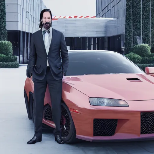 Prompt: keanu reaves as car salesman, stunning, hyper detailed, 4 k cinematic octane render