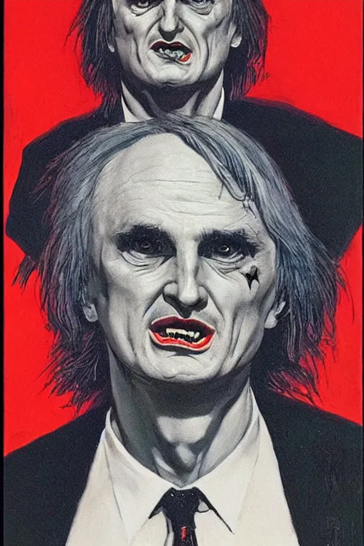 Prompt: portrait of Richard Dawkins as Satan, by Basil Gogos