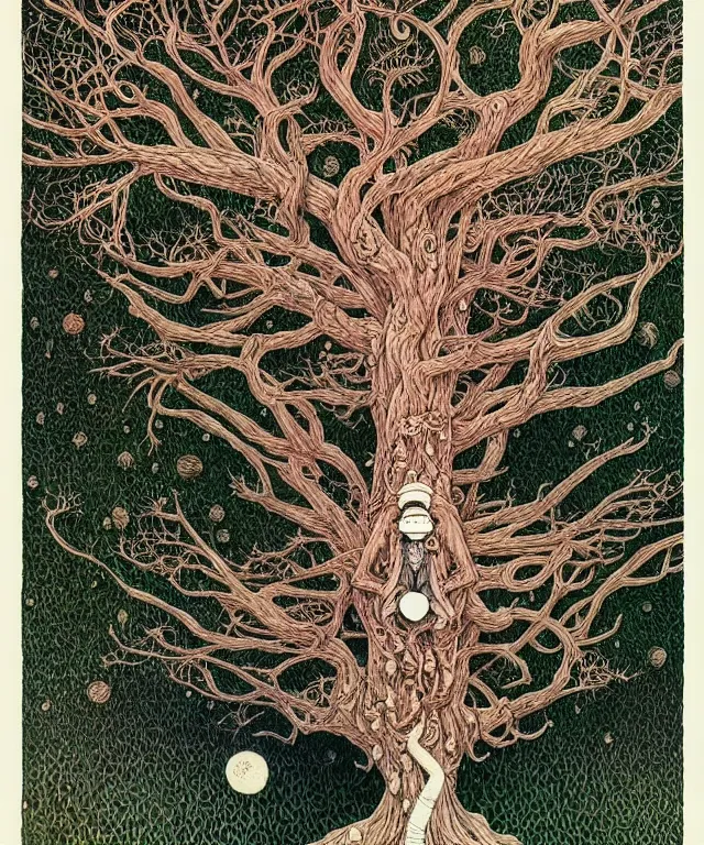 Image similar to portrait painted in jacek yerka style drawn by vania zouravliov and takato yamamoto, inspired by the giving tree, intricate acrylic gouache painting, high detail, sharp high detail, artstation