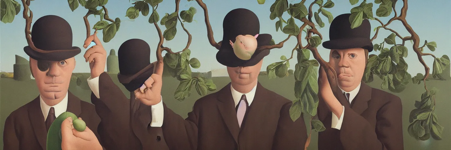 Image similar to mendels peas painting magritte