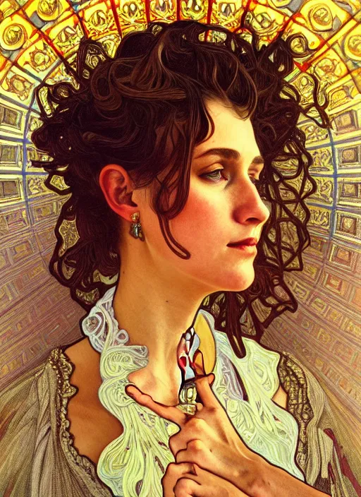 Image similar to oil portrait of singer - songwriter two feet, intricate, elegant, highly detailed, lighting, painting, artstation, smooth, illustration, art by greg rutowski and alphonse mucha